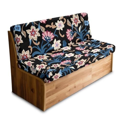 Flower Leaf Pattern 2 Pcs RV Dinette Cushion Covers Breathable RV Couch Cover Elastic Loveseat Sofa Chair Cover Furniture Protector for RV Camper Car Bench - color: Flower Leaf