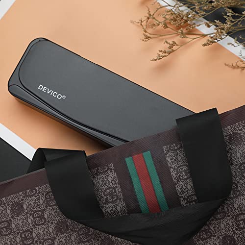 DEVICO Travel Utensils, 18/8 Stainless Steel 4pcs Cutlery Set Portable Camp Reusable Flatware Silverware, Include Fork Spoon Chopsticks with Case (Black) - color: Black