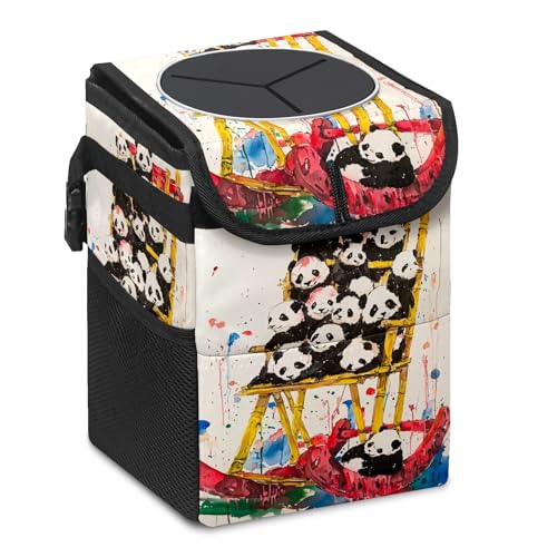 Car Trash Can – Multi-Purpose, Lightweight and Portable with Durable Water-Resistant Coating, No Installation Required, Practical and Ample Capacity, Variety of Colors.Red Panda - color: A group of baby pandas
