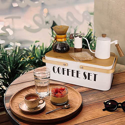 SOTECH Pour Over Coffee Maker Set Pour Over Coffee Dripper Manual Coffee Mill Grinder glass pour over coffee maker - color: White