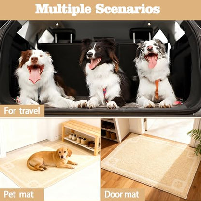 Darkyazi Pet Feeding Mat Large for Dogs and Cats,24"×16" Flexible and Easy to Clean Feeding Mat,Best for Non Slip Waterproof Feeding Mat. (Beige) - color: Beige