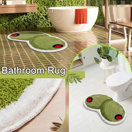Drydiet Rug Bathroom Rugs Non Slip Absorbent Bath Mat Martini Theme Bath Mat a Tini Bit Older Carpet Washable 20x32 Inch Bathroom Rugs for Kitchen Front Door Living Home Gift (Olive) - style: Olive