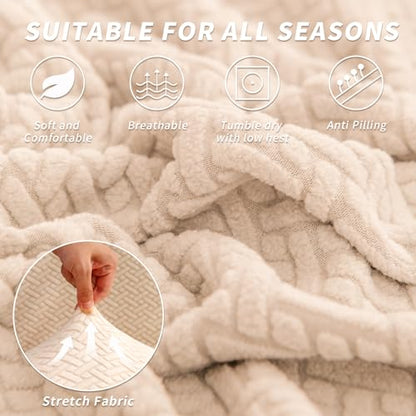 RV Dinette Cushion Covers, 2PCS Woven RV Couch Cover, Camper Cushion Covers, Camper-rv Sofa Cover for Couch, Bench Seat & Dinette Booth Cushions(Lvory White,[39.4" to 49.2"]×[19.7" to 25.6"]) - color: Woven/Lvory White/2pcs