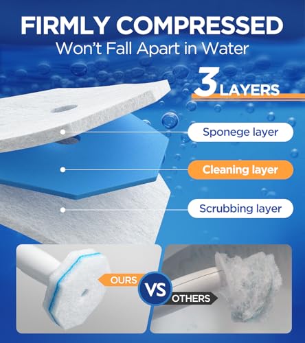 36 Count Toilet Wand Refills For Clorox Toilet Wand, 5X Cleaning Power Toilets Bowl Cleaners With Exclusive Formula, High-Density Disposable Toilets Brush Scrubber - No Falling Apart, Fresh Fragrance