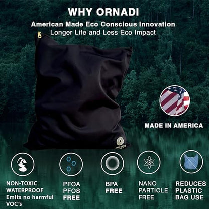 Ornadi Antimicrobial Wet Gym Clothes Bag Waterproof Bacteria Odor Control | 2-layer flex-fit stain-resistant bag inhibits odor-causing bacteria. Machine washable. For gym, sweat, swim & travel laundry