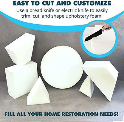 Foamma 2" x 24" x 48" High Density Upholstery Foam Padding, Thick-Custom Pillow, Chair, and Couch Cushion Replacement, Craft Upholstery Supplies for Cushions and Seat Repair - color: High Density, size: 2" x 24" x 48"