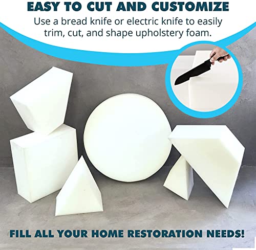Foamma 7" x 24" x 48" High Density Upholstery Foam Padding, Thick-Custom Pillow, Chair, and Couch Cushion Replacement Foam, Craft Upholstery Supplies, Pad for Cushions and Seat Repair - color: High Density, size: 7" x 24" x 48"