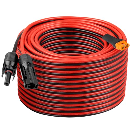 10AWG 150FT Solar to XT60i Extension Cable 3 6 10 35 50 75 100FT Heavy Duty Adapter Cable Connector XT60i Wire for Portable Power Station, Solar Panel, RV, Battery - size: 150FT