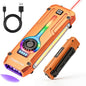 HAUSBELL Flat EDC Flashlight,1800 Lumen UV Magnetic Rechargeable Pocket | Stepless Dimming Dial,Stainless Steel Body,RGB+UV,USB-C Fast Charge,Magnetic Base,Waterproof, for Work,Camping & Emergency - color: Orange