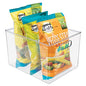 mDesign Plastic Storage Organizer Container Bin for Kitchen Organization in Pantry, Cabinet, Countertop Fridge, Refrigerator, and Freezer - Hold Food, Drink, or Snacks, Ligne Collection, Clear