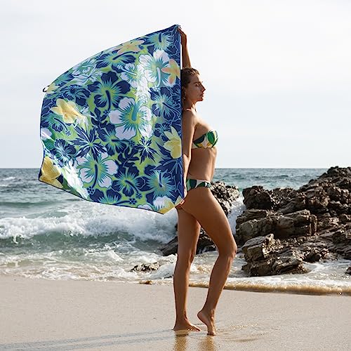 Elite Trend Microfiber Beach Towel for Adults with Bag - Extra Large 78x35 inch Lightweight Sand Free Quick Dry Towel for Travel, Swimming, Yoga, Camping - color: Hawaii, style: Extra Large 78x35"