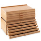 7 Elements 10 Drawer Wooden Artist Storage Supply Box for Pastels, Pencils, Pens, Markers, Brushes and Tools - size: 10-Drawer