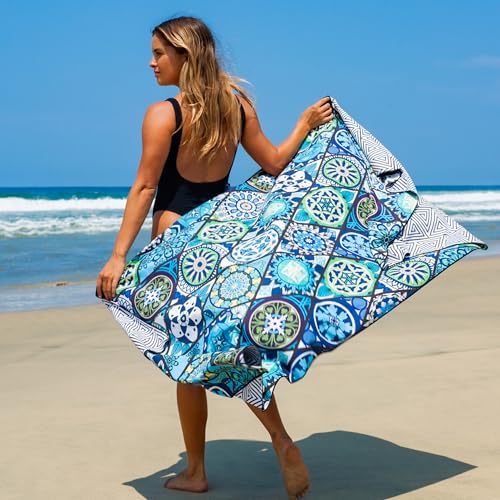Elite Trend Quick Dry Towel Extra Large 78x35 Inch - Microfiber Beach Towel - Perfect for Beach, Travel, Swimming, Pool, Yoga, Hiking, Camping - Lightweight, Fast Drying, Compact for Adults (Artsy) - color: Artsy, style: Extra Large 78x35"