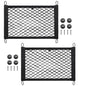 2 Pcs Small Cargo Net, Mesh Pocket Elastic Cargo Net Stretchable Car Net Pocket Storage with 8 Mounting Screws and Hooks for SUV/Car/Truck/RV/Boat（17.7 ×9.8in） - size: 17.7 x 9.8 inches