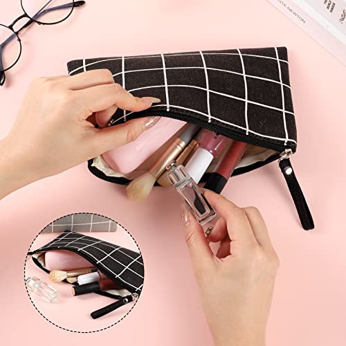 2 Pcs Small Cosmetic Bag, Multi-Function Canvas Cosmetic Pouch Small Zipper Pouch Makeup Bag Purse Pouches Cute Makeup Pouch Christmas Gifts Stocking Stuffers for Women - style: B