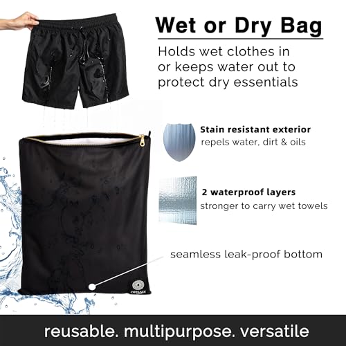 Ornadi Antimicrobial Wet Gym Clothes Bag Waterproof Bacteria Odor Control | 2-layer flex-fit stain-resistant bag inhibits odor-causing bacteria. Machine washable. For gym, sweat, swim & travel laundry