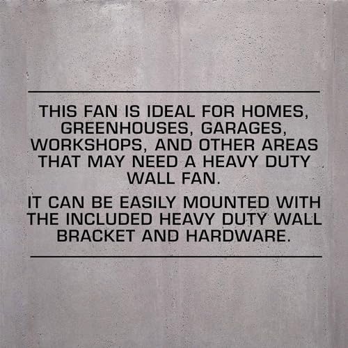 Hurricane Pro High Velocity Oscillating Metal Wall Mount Fan w/ 3 Speeds, Black, 20" - Corded Electric Air Cooling Unit w/ Powerful 4500 CFM Airflow for Home, Garage, Gym, Workshop & Greenhouse - style: 20" Pro Series