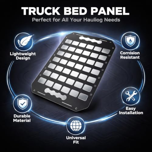 Truck Bed Panel Aluminum Cargo Storage Organizer, 14x10 Inch Tool Rack for Sedans SUVs Pickup Van - Durable Lightweight Design, Efficient Space Utilization, Versatile Hanging