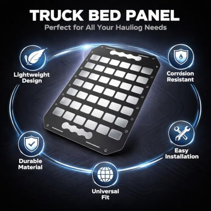 Truck Bed Panel Aluminum Cargo Storage Organizer, 14x10 Inch Tool Rack for Sedans SUVs Pickup Van - Durable Lightweight Design, Efficient Space Utilization, Versatile Hanging