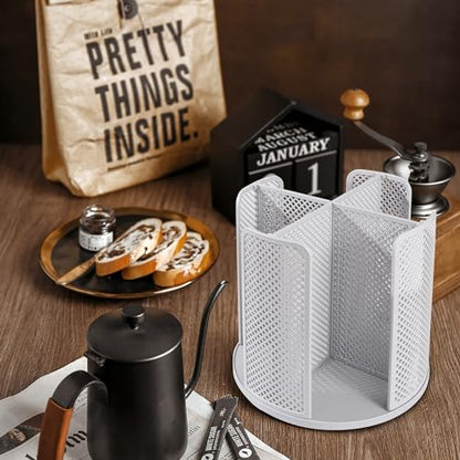 Rotating Paper Cup Dispenser, Cup Holder with 4 Compartments, Disposable Coffee Cup Dispenser Removable, Plastic Cup Storage & Lid Holder for Countertops, Kitchen, Coffee Stations (Gray) - color: Gray