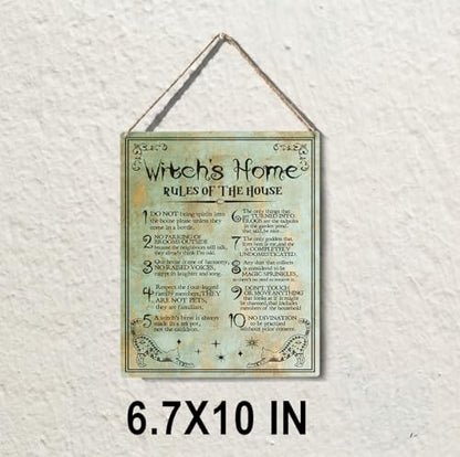 wall-pediments MP 478 Witch's Home Rules of the House 10-Rule Witchy Plaque, 6.7 x 10 Inches Gothic Home Decor - color: Generic 9963
