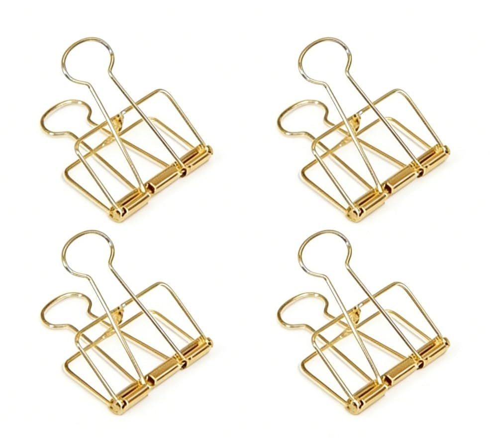 4Pcs Gold Hollow Out Long Tail Wire Binder Clips Paper Binder Clip Large Binder and Paper Clips Small in Size and Light in Weight,Clips, Clamps,Office Products Tape, Adhesives and Fasteners 51mm