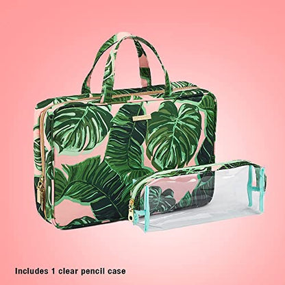 Conair Travel Toiletry Bag - Makeup Bag - Cosmetic Bag -Travel Makeup Bag - color: Pink Palm