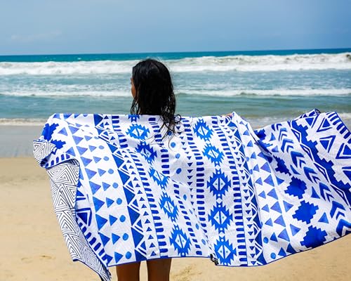 Elite Trend Quick Dry Towel Extra Large 78x35 Inch - Microfiber Beach Towel - Perfect for Beach, Travel, Swimming, Pool, Yoga, Hiking, Camping - Lightweight, Fast Drying, Compact for Adults (Aztech) - color: Aztech, style: Extra Large 78x35"