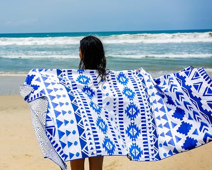 Elite Trend Quick Dry Towel Extra Large 78x35 Inch - Microfiber Beach Towel - Perfect for Beach, Travel, Swimming, Pool, Yoga, Hiking, Camping - Lightweight, Fast Drying, Compact for Adults (Aztech) - color: Aztech, style: Extra Large 78x35"