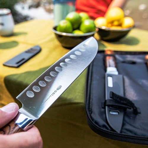 GSI Outdoors RAKAU 6" Chef Knife with Reclaimed Wood Handle and Protective Sheath