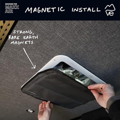 VanEssential Magnetic Insulated Roof Vent Sun Cover for MaxxAir Fan, Fantastic Fan 16.5" x 16.5" (CHARCOAL GRAY) - color: Charcoal Gray