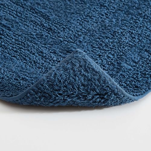 Eddie Bauer - Bathroom Rug, 100% Soft Plush Tufted Cotton Runner Rug, Highly Absorbent, Quick-Dry, and Skid-Resistant Backing (Logan Indigo Blue, 22" x 60") - color: Indigo Blue, style: 22" x 60"