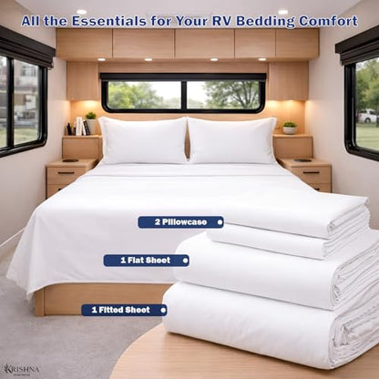 KRISHNA Twin Size 4 Piece Egyptian Cotton Sheet Set, Luxury Hotel Quality White Solid Bed Sheets, Soft Breathable Cooling Bedding, 6-10 Inch Deep Pocket Fitted Sheet - color: White Solid, size: Twin : 39" x 75"