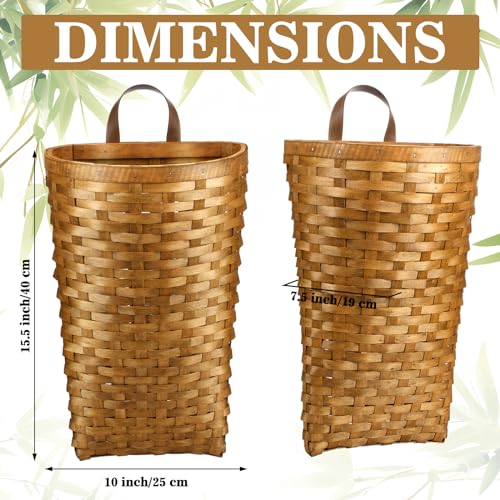 Domensi 15.5 x 10 x 7.5 Inch Front Door Basket Woven Wall Hanging Basket Hanging Storage Decor Farmhouse Decor Crafting DIY for Front Door(15.5 x 10 x 7.5 Inch,Classic Style)