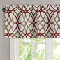 H.VERSAILTEX Blackout Curtain Valances for Kitchen/Bathroom - Thermal Insulated Window Valances for Living Room/Bedroom Rod Pocket Short Curtain 1 Panel, 52x18 inch, Geo in Taupe and Red - color: Geo in Taupe and Red