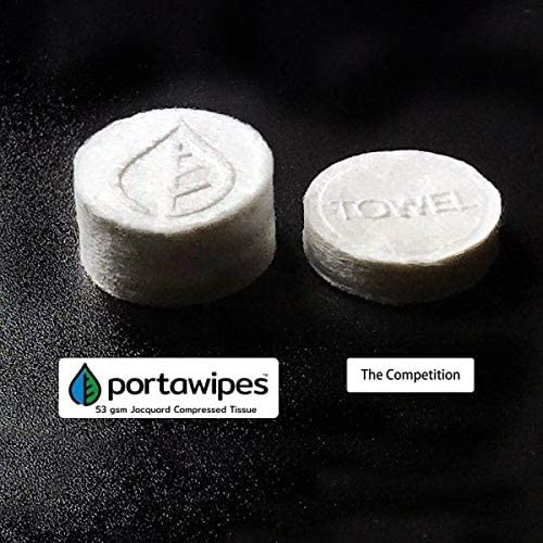 Portawipes Coin Tissues | 500 Pack with 4 Carrying Cases | Toilet Paper Tablets | Compressed Towels | Expandable Wipes | Soft & Odor Free - size: 500 Count (Pack of 1)