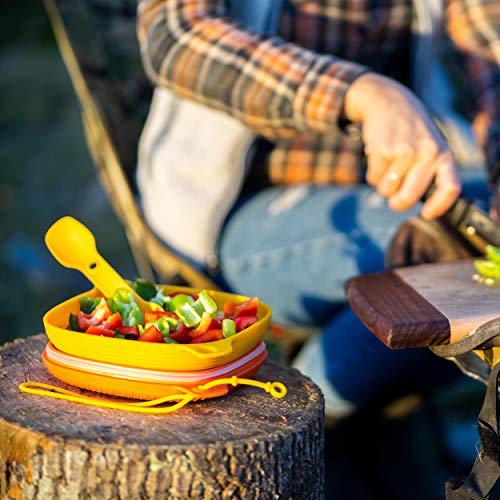 UCO 4-Piece Camping Mess Kit with Bowl, Plate and 3-in-1 Spork Utensil Set - color: Venture