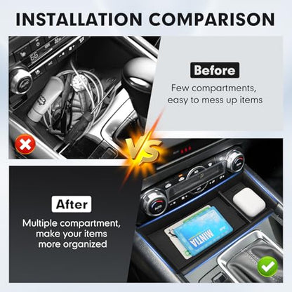 Autorder Center Console Front Organizer & Dashboard Organizer for 2022-2025 2026 Mazda CX5 Accessories,ABS Material for Storing Sunglasses, Coins & Small Items - 2PCS