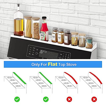 30" Magnetic Stove Top Shelf Spice Rack,2 Pack 15" kitchen Seasoning Organizers Storage Gadgets Spice Rack Over The Stove Shelf Metal (White-2 Pack 15") - color: White-2 Pack 15"