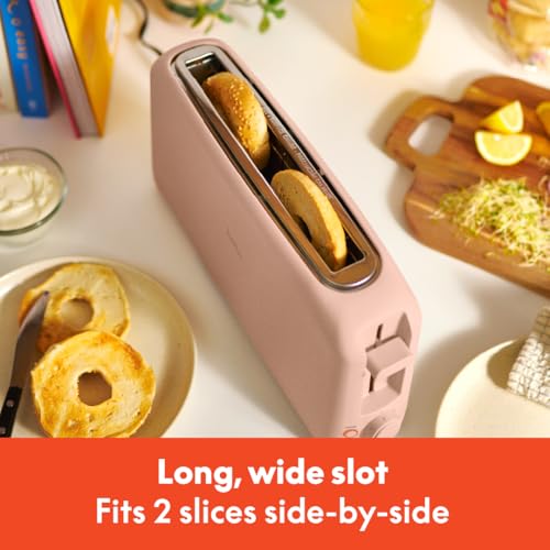 bella 2 Slice Slim Toaster, Fits-anywhere™ Kitchenware, 6 Setting Shade Control with Reheat & Cancel Buttons, Fits sourdough, 10” Long Slot, Anti Jam & Auto Shutoff, 900 Watt, Blossom - color: Blossom, size: 2 Slice