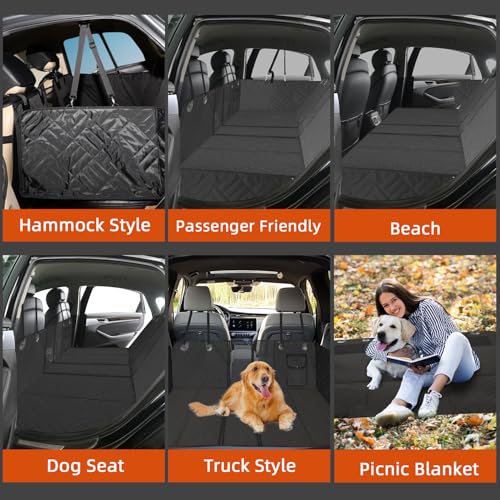 MIROZO Back Seat Extender for Dogs,Dog Car Seat Covers,600D Heavy Duty Seat Cover for Dogs,Scratch Proof Nonslip Durable Soft Back Seat Covers for Cars Trucks and SUVs,5 fold Boar Bottom - size: 5-fold For Full Size Truck / Full Size SUV