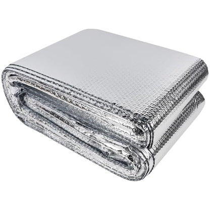 winemana Window Insulation Roll, 48IN x 20FT Reflective Heat Shield Bubble Film, Double-Sided Aluminum Foil Insulation, Weatherproof Garage Door Cover for Windows, RV, Basement, Winter & Summer - size: 48 in x 20 ft