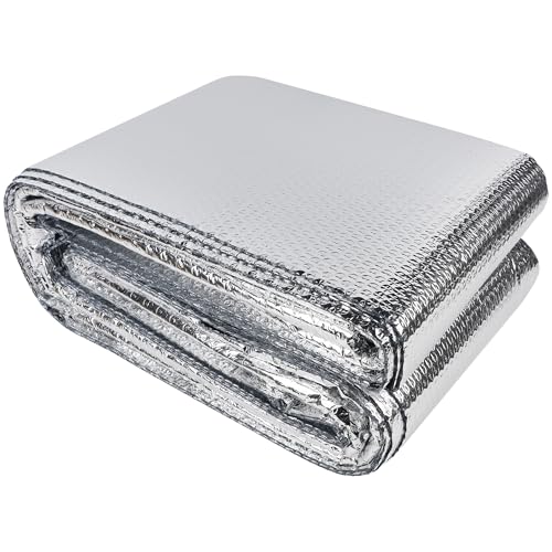 winemana Window Insulation Roll, 48IN x 20FT Reflective Heat Shield Bubble Film, Double-Sided Aluminum Foil Insulation, Weatherproof Garage Door Cover for Windows, RV, Basement, Winter & Summer - size: 48 in x 20 ft
