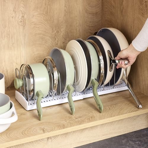 YouCopia StoreMore Expandable Pan + Lid Rack, Pot Lid Organizer, Adjustable - size: 12.5"-22" Premium