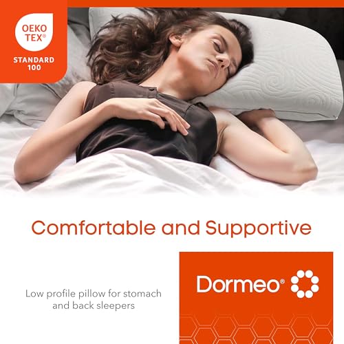 Dormeo True Evolution 4" Ultra-Slim Profile Bed Pillow – Breathable Airflow Design for Cool, Fresh Sleep, Ideal for Stomach and Back Sleepers