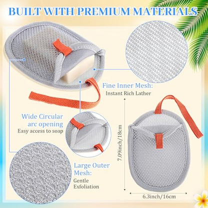 Patelai 12 Set Large Mesh Shower Caddy Bags, Sandproof Beach Tote Bulk with Soap Bag 12.2 x 10.2 Inch Hanging Toiletry Bath Organizer with Zipper & Handle for Gym Beach Dorms Travel Essentials