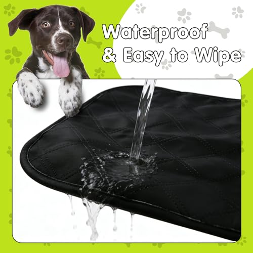 Chew Proof Dog Crate Pad, Indestructible Dog Bed with Military-Grade Tear Resistant Fabric, Waterproof Reversible Kennel Mat, Portable Pet Bed for Travel & Car Seat, Machine Washable(23x17 in)