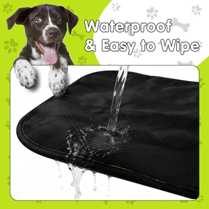 Chew Proof Dog Crate Pad, Indestructible Dog Bed with Military-Grade Tear Resistant Fabric, Waterproof Reversible Kennel Mat, Portable Pet Bed for Travel & Car Seat, Machine Washable(23x17 in)