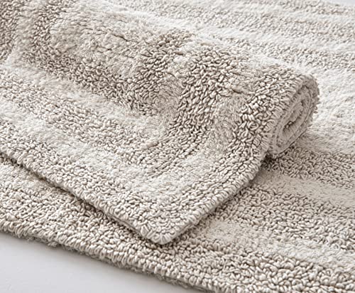 Eddie Bauer - Bathroom Rug, 100% Soft Plush Tufted Cotton Bath Rug, Highly Absorbent, Quick-Dry, and Skid-Resistant Backing (Logan Beige, 2 Piece) - color: Beige, style: 2 Piece