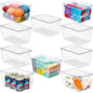 theaoo Clear Storage Bins with Lids Stackable - Large Plastic Containers for Pantry Organization and Storage - Perfect for kitchen,Fridge,Laundry Room,Bathroom,Garage,Closet,Cabinet Organizer -10 Pack - size: Large (Pack of 10)